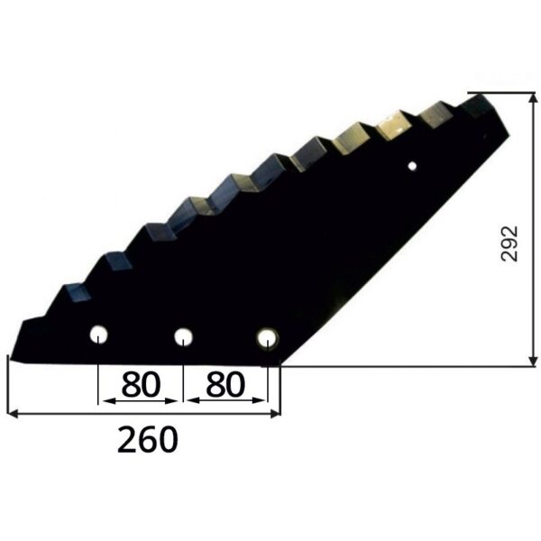 Nóż do paszowozu 555x8 mm STRAUTMANN śr. otworu 18 mm - wzmocniony - zamiennik - obrazek 3