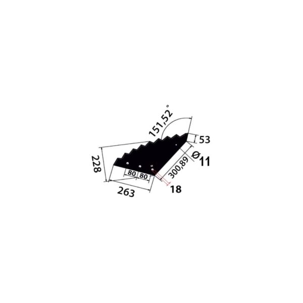 Nóż do paszowozu 508x8 mm STRAUTMANN śr. otworu 18 mm - zamiennik - obrazek 3