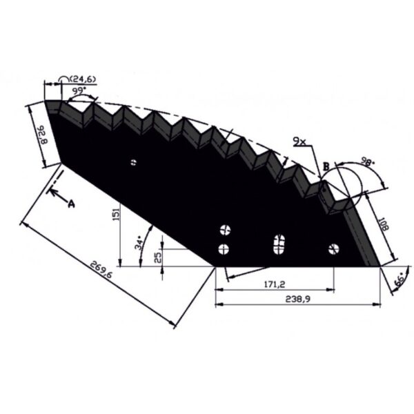 Nóż do paszowozu 541x8 mm Kongskilde JF-STOLL - wzmocniony - zamiennik - obrazek 3