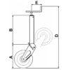09799 - wymiary - Stopa podporowa z kołem SIMOL M214 300 mm, 1000 kg