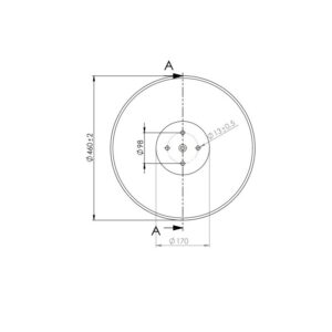 Talerz gładki GRUBER 460 mm, 4 otworowy, grubość 4 mm typ SKF D460LBP4FS4