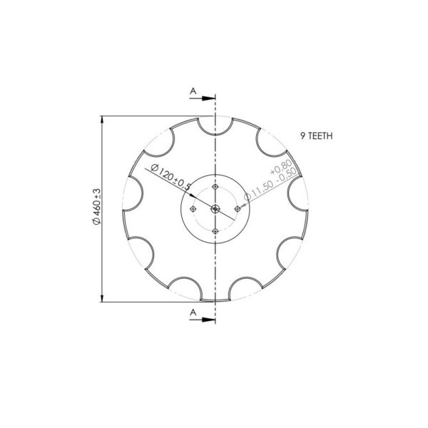 Talerz zębaty Amazone XL043 460x4 - zamiennik grubość 4 mm - obrazek 2